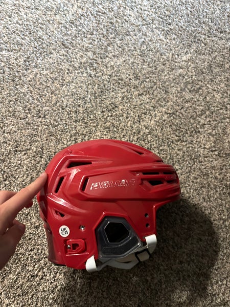 Hockey player helmet