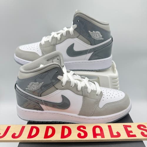 Nike Air Jordan 1 Mid Cool Grey White HF3193-100 GS Size 4.5Y/Women’s Sz 6  New