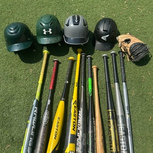 Bats Helmets Catchers Glove