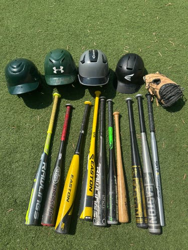 Bats Helmets Catchers Glove