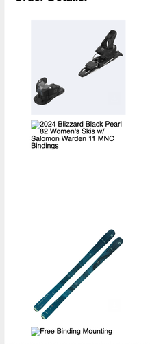 Women's 2024 Blizzard 159 cm All Mountain Black Pearl 82 Skis With Bindings (New)