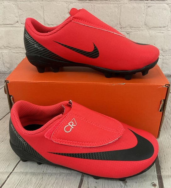 Nike AJ3096-600 Kid's VPR 12 Club PS (V)CR7 FG/MG Soccer Cleats Crimson US 10.5C
