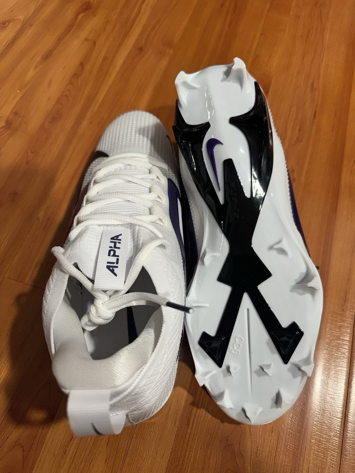 Nike Alpha Menace 4 Elite White Purple Football Cleats FZ7701-102 Mens 14 NWOB Nike Alpha Menace 4 Shark Football Cleats. Nike.com main image 3