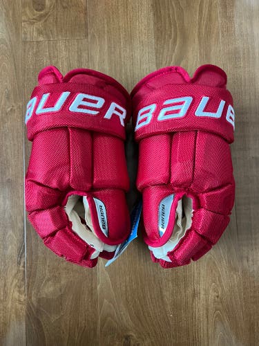 New Red Bauer Vapor Pro Team Gloves 14" Pro Stock