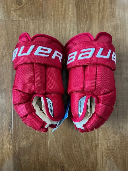 New Red Bauer Vapor Pro Team Gloves 14" Pro Stock
