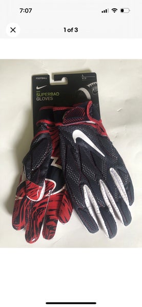 Nike Superbad 4.5 Adult Large Houston Texans Football Receiver Gloves New