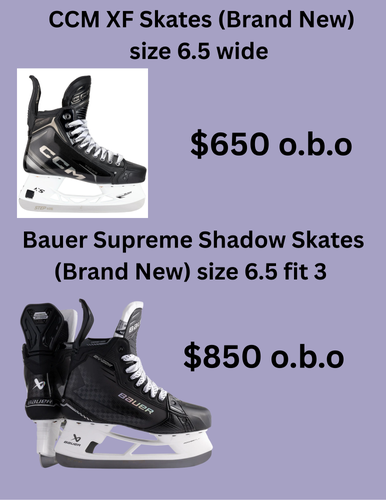 2025 Bauer Supreme Shadow Hockey Skates 6.5 (New)
