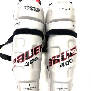 Used Bauer 400 Senior Shin Guards Grey 15" 11860-S000295436