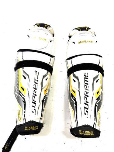 Used Bauer S190 Junior Shin Guards White 11" 11860-S000295196