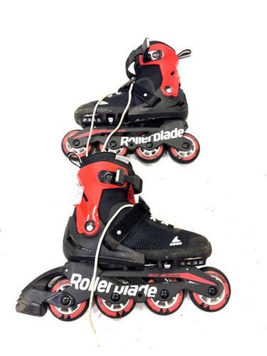 Used Rollerblade ADJ 2-5 Junior Rec Fitness Skates Black Adjustable 11860-S000295254