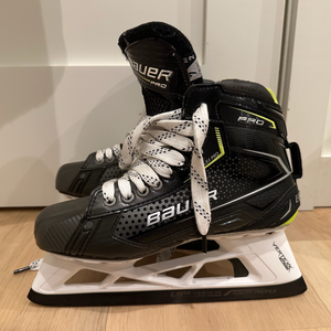 2023 Bauer Pro Hockey Goalie Skates Regular Width Pro Stock Size 7 WORN TWICE