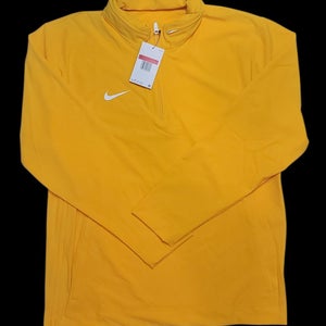 NWT men's large nike Football Hooded Jacket  Coaches Sideline 1/4 Zip gold Jacket