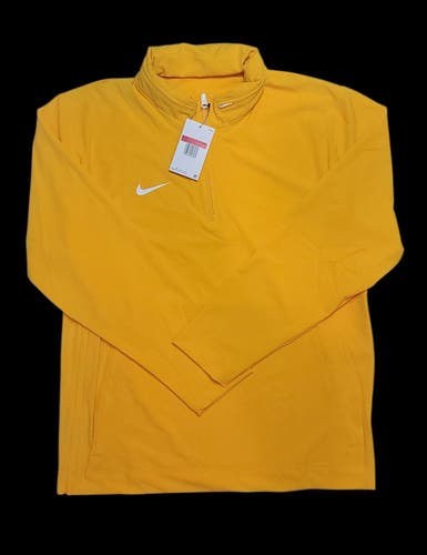 NWT men's large nike Football Hooded Jacket Coaches Sideline 1/4 Zip gold Jacket