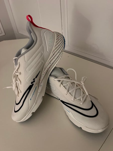 White Unisex Size M 12.0 (W 13.0) Adult Nike Mid Top Alpha Huarache 8 Pro Turf Turf Cleats (New)