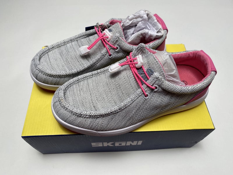 Skoni Slip-On Golf Shoes Gray Pink Women's SZ 9.5 (SKWGS004)
