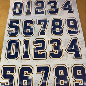 Nashville Predators Navy Colored Helmet Number Decals Sticker Blue Gold White