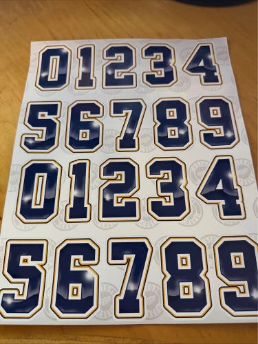 Nashville Predators Navy Colored Helmet Number Decals Sticker Blue Gold White