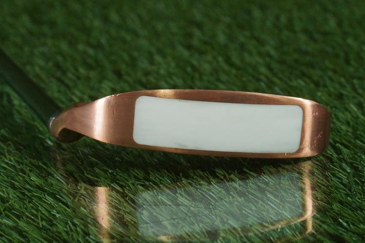 VINTAGE PRAIRIE GOLF COPPER HEAD BLADE PUTTER 33 NAPPA STYLE HEEL SHAFTED RH