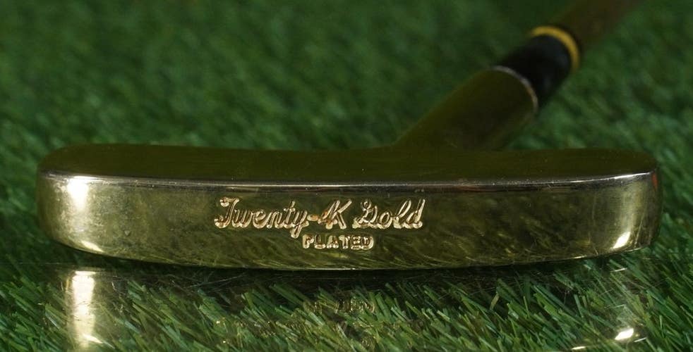 VINTAGE TWENTY-4K GOLD PLATED BLADE PUTTER 35" GOLDEN SHAFT & GOLDEN GRIP 24K