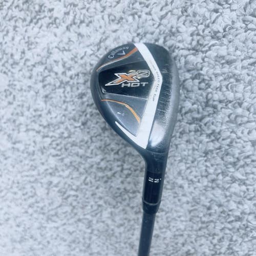 Callaway X2 Mens Right Handed Golf Club 22 Hybrid R Flex