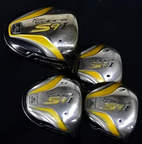 KING COBRA S9 1 3W 5W 7W  DRIVER FLEX:REGULAR LENGTH:W-43 D-47 IN RH NEW GRIPS
