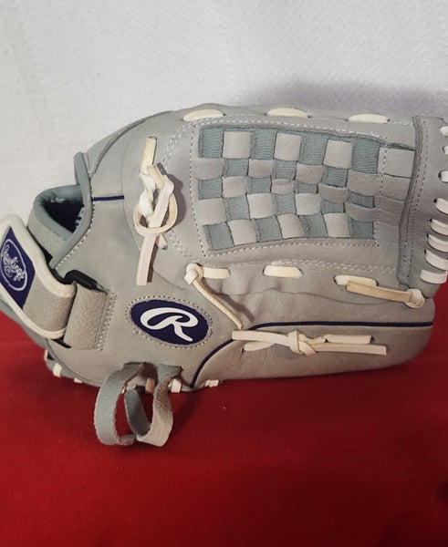 Rawlings Gray Purple White Soft Leather Sure Catch 12" Youth Softball Infield/Outfield Glove