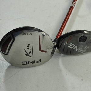 LEFT Ping K15 SF Tec Fairway Wood and G25 23* Hybrid Set Stiff/Regular # 182336