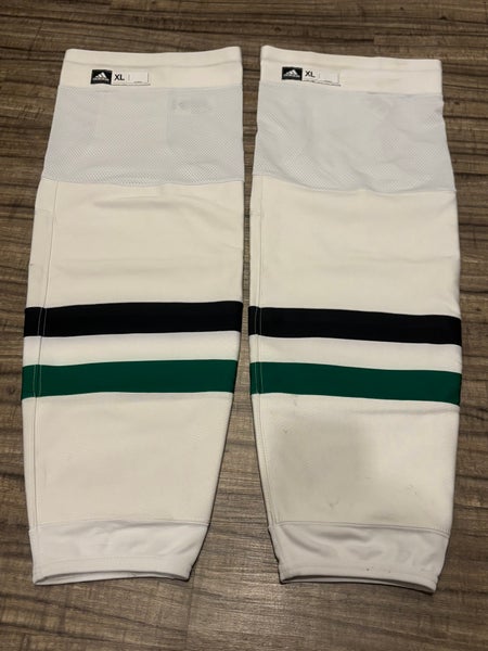 Dallas Stars NHL Pro Stock Games Used Hockey Socks Senior XL White