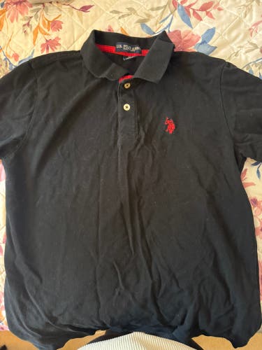 Black Large Kids Unisex Polo Shirt (Used)
