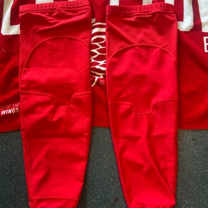 NHL Detroit Red Wings Adidas Pro stock Sr. Large 30" Ice Hockey Socks Cut Proof Made in Canada