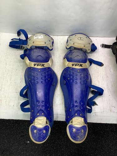Used Louisville Slugger TPX Catchers Leg Guards Royal Blue Intermed 11347-S000252641