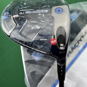 Callaway Paradym Ai Smoke MAX Driver 9* Tensei AV 55 Blue Stiff w/ Cover RH NEW!