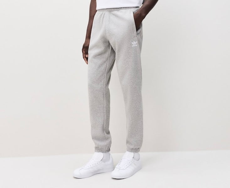 adidas Originals Grey Essentials Fleece Joggers. men L waist 32"-42" loose fit