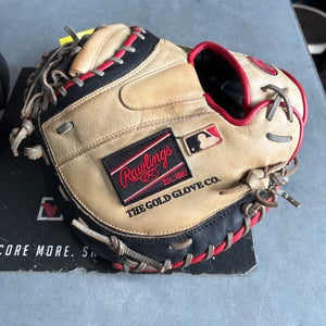 Used Rawlings PRORCMM33UC BB/SB Catchers RH Throw White/Black/Red 33" 11725-S000488961
