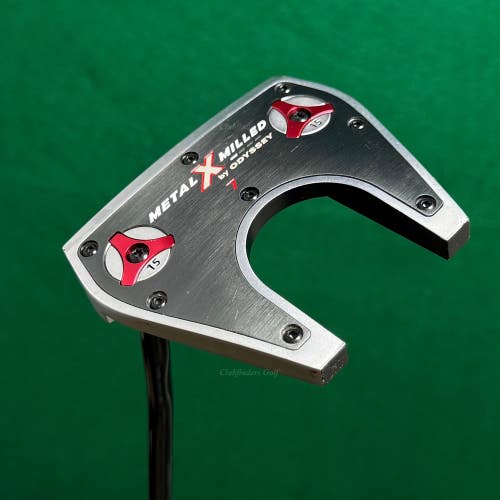 LH Odyssey Metal X Milled 7 35.25" Double-Bend Putter Golf Club Stepped Black