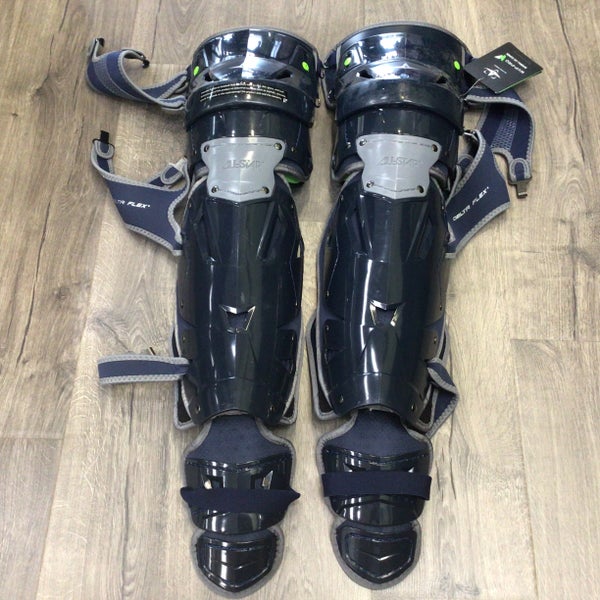 All Star MVP Pro Adult Navy Blue Catcher's Leg Guard Gently Used