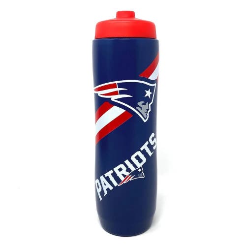 Party Animal NFL New England Patriots Squeezy Water Bottle 34 oz