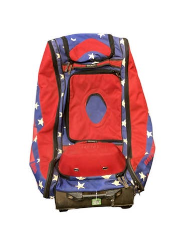 Used Bownet USA CATCHERS WHEELED BB/SB Player Wheeled Bag White/Red/Navy 11884-S000049962
