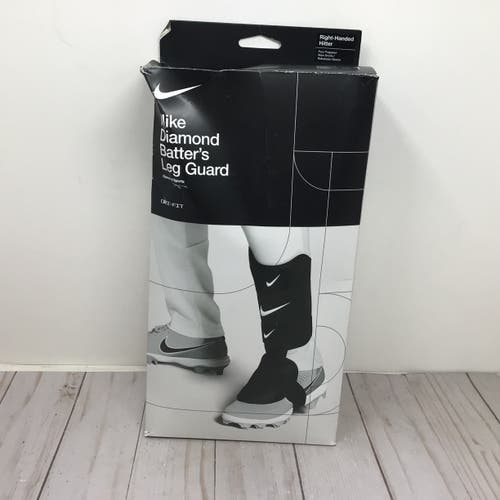 Nike Diamond Adult Batter’s Leg Guard Right Handed Hitter Black White Logo (Used)