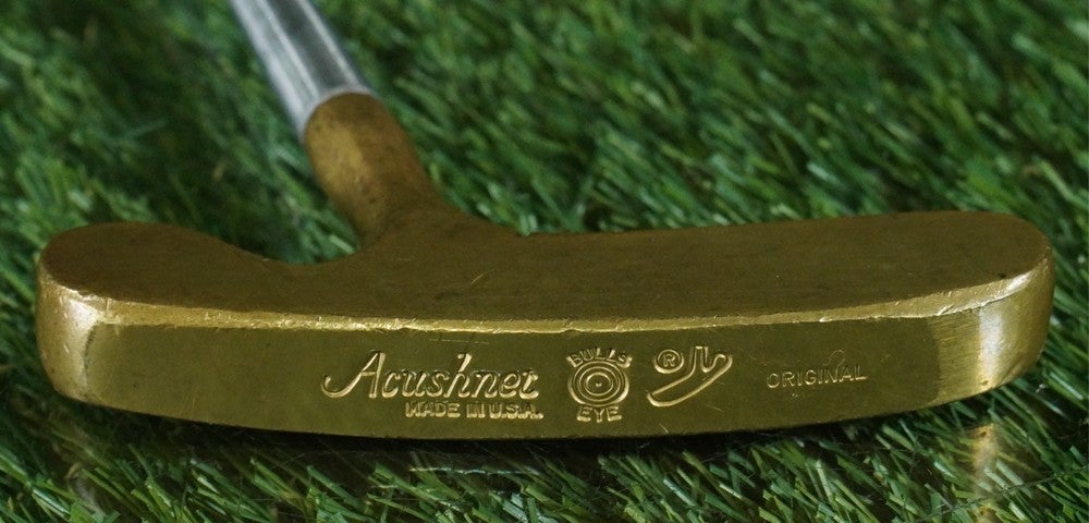 VINTAGE ACUSHNET BULLS EYE ORIGINAL BLADE PUTTER 35" SATINED STEEL SHAFT RH / LH