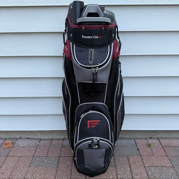 Founders Club 3rd Gen 14 Way Club Lock Golf Bag Gray Red White Black