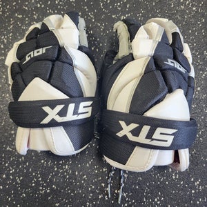 Used STX JOLT Lacrosse Gloves Mens Black And White 10" 11849-S000030159