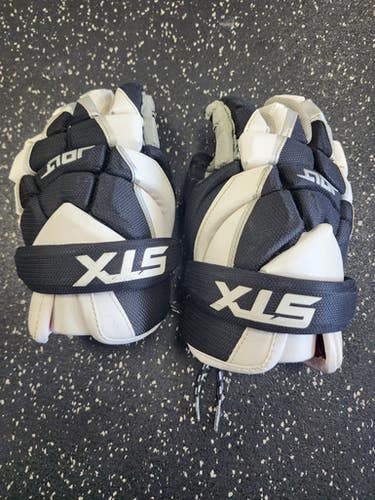 Used STX JOLT Lacrosse Gloves Mens Black And White 10" 11849-S000030159