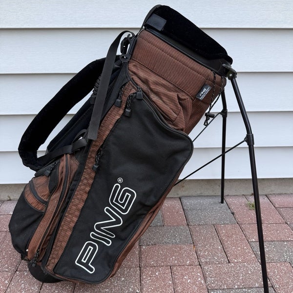 Ping Hoofer 2 Golf Club 4 Way Carry Stand Bag Orange Black White Logos