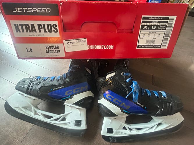 2024 CCM Jetspeed XTRA PLUS Hockey Skates Regular Width Size 1.5 (Used)