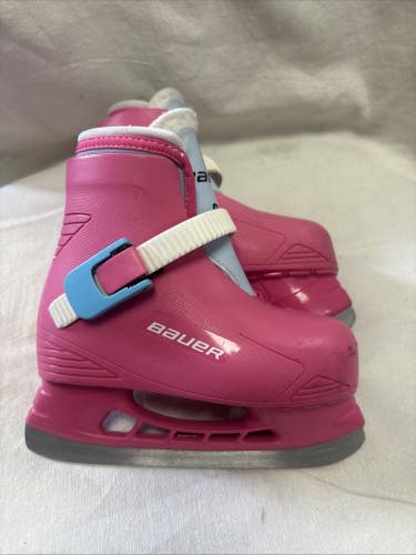 Girls Junior Size 8/9 Bauer Lil Angel Ice Hockey Skates. Pink.
