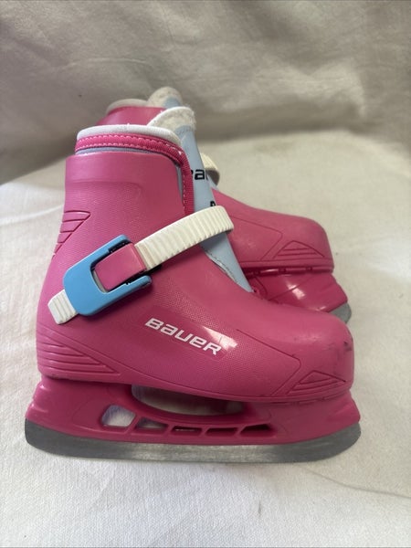Girls Junior Size 8/9 Bauer Lil Angel Ice Hockey Skates. Pink.
