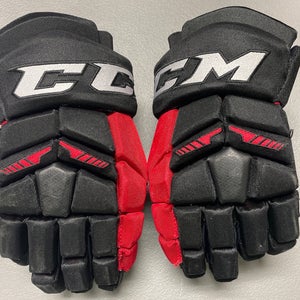 Black Senior CCM HGTK Gloves 13" Pro Stock BlackHawks (Used)