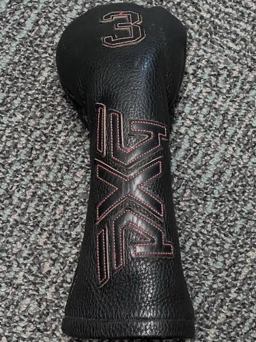 PXG Premium Leather Fairway 3-Wood 3W Headcover Black/Red