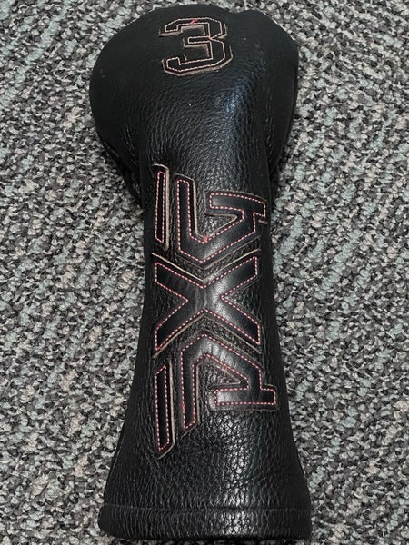 PXG Premium Leather Fairway 3-Wood 3W Headcover Black/Red